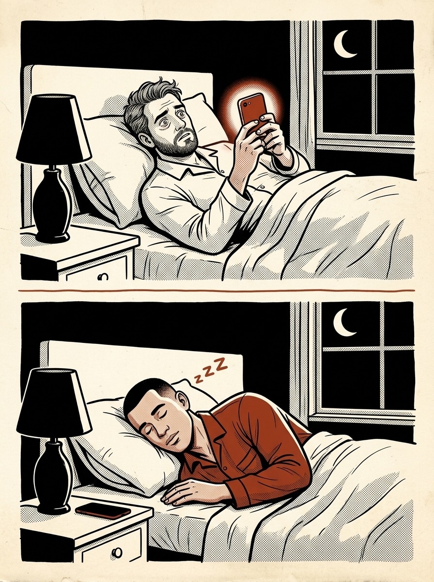 Dois colegas na noite da eleição: um acordado com o celular aceso, o outro dormindo